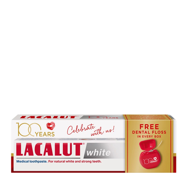 Lacalut White fogkrém 75 ml + Lacalut fogselyem