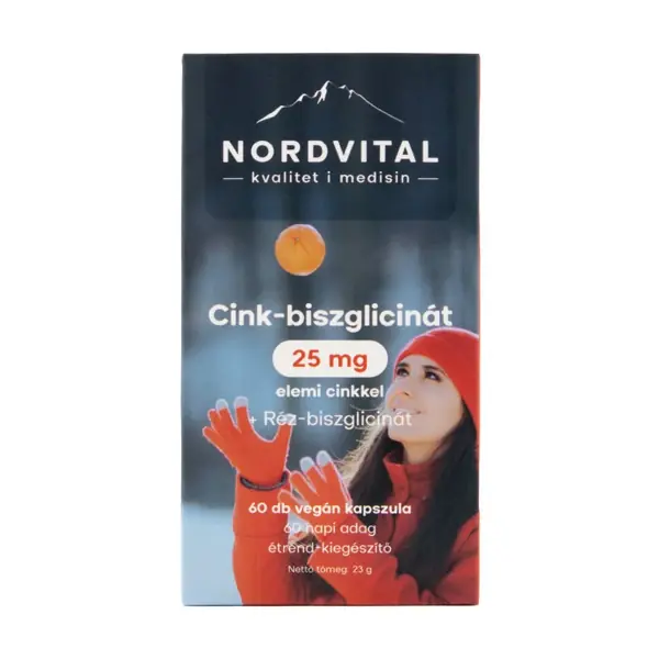 NORDVITAL Cink-biszglicinát +Réz kapszula 60db
